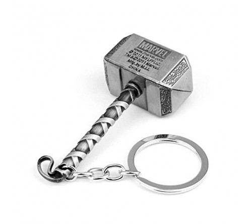 Marvel Superhero Thor Hammer Silver Metal Keychain
